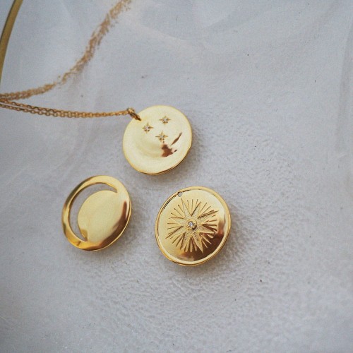 Naszyjnik Księżyc/Słońce - srebrny