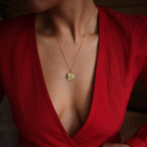 Naszyjnik Gwiazda z cyrkonią - złoty