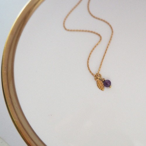 Naszyjnik Ametysk&listek