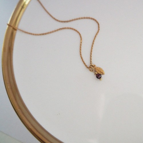 Naszyjnik Granat&listek