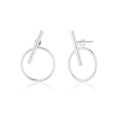 Kolczyki srebrne - koła modułowe