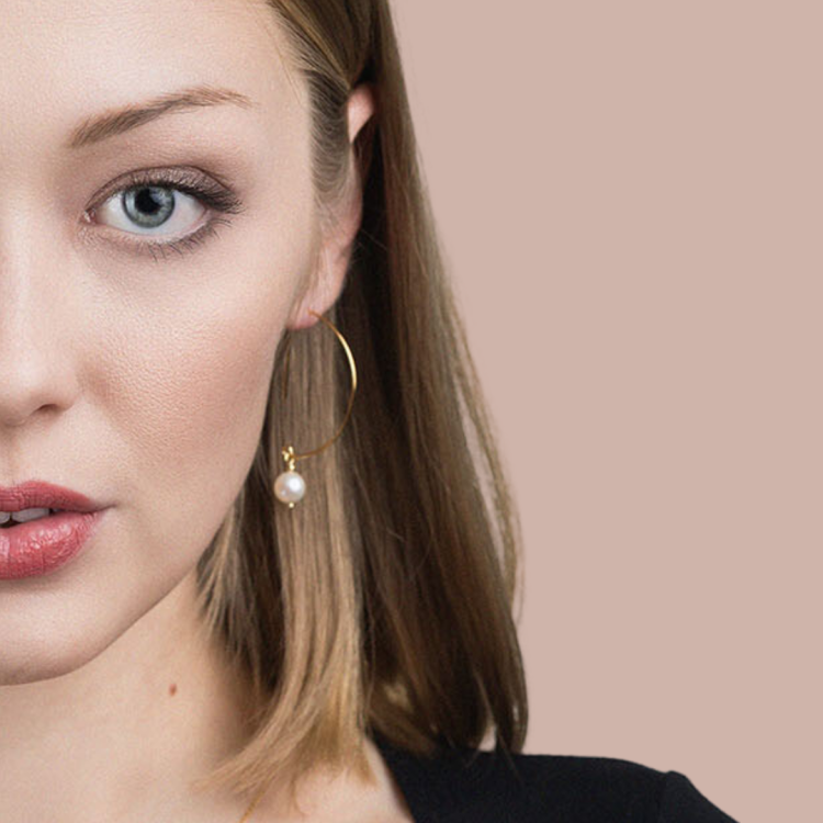 Kolczyki srebrne złocone - STAY SIMPLE No. 21 z perłą