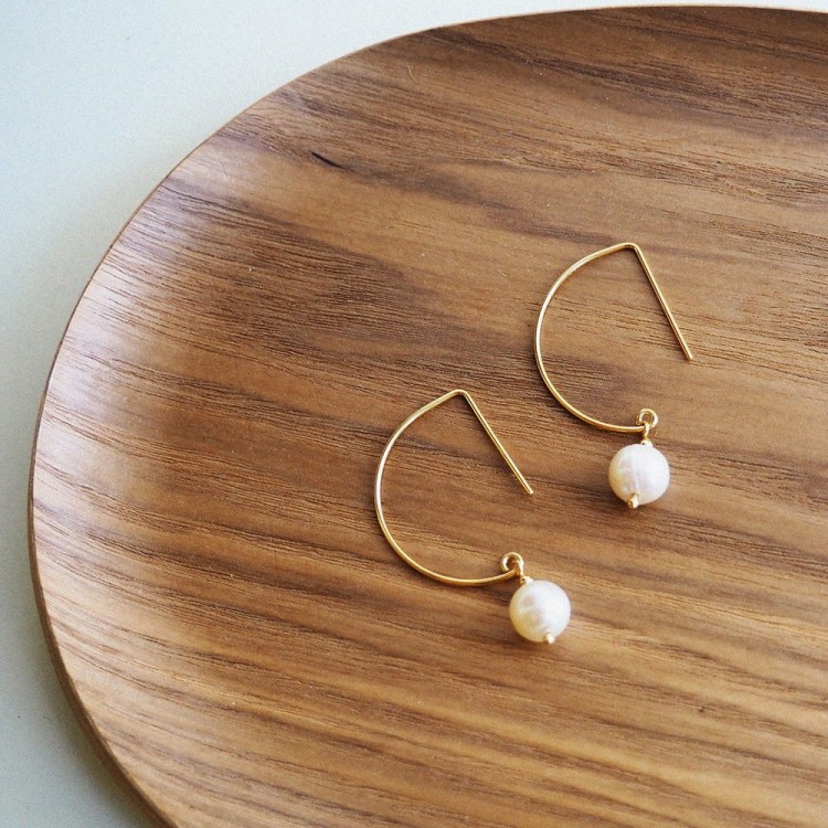 Kolczyki srebrne STAY SIMPLE No. 21 z perłą