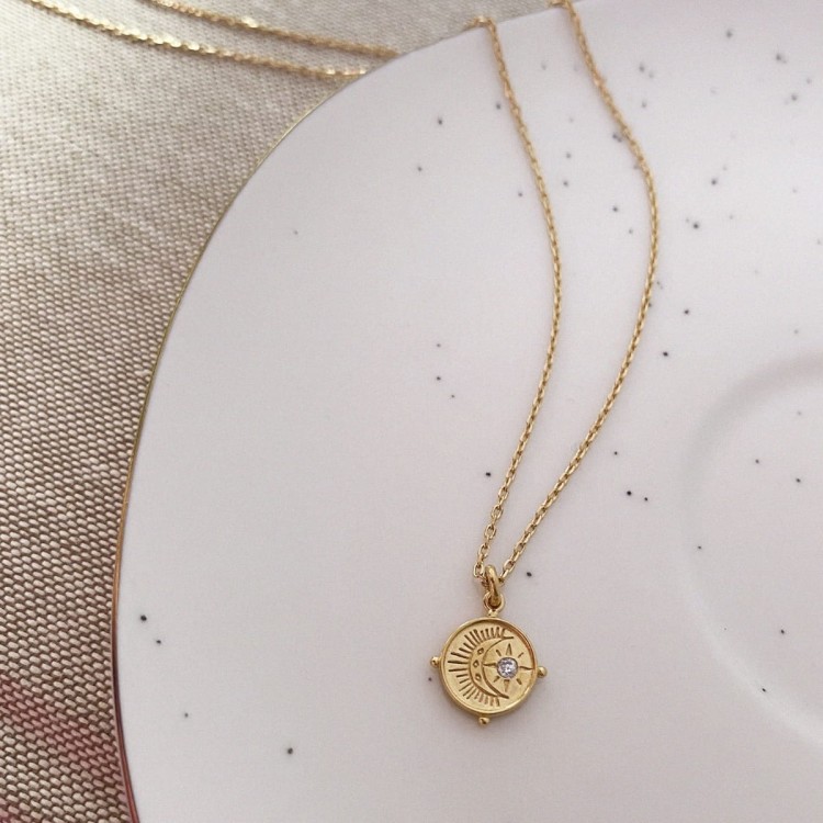 Naszyjnik srebry pozłacany - Noc