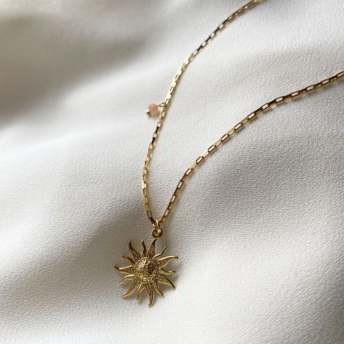 Naszyjnik srebrny pozłacany - Słońce