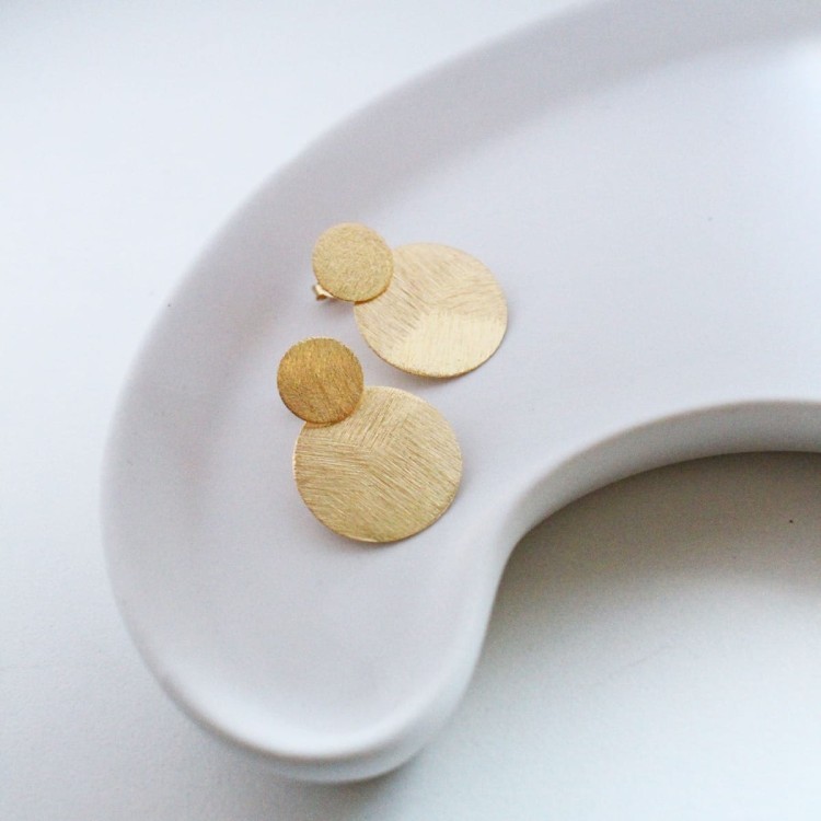 Kolczyki srebrne pozłacane Koła double - Stay Simple no. 27