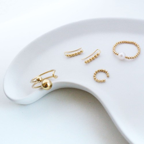 Kolczyki srebrne złocone - nausznice ball