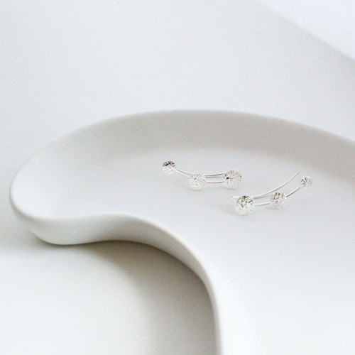 Kolczyki srebrne - nausznice młotkowane koła