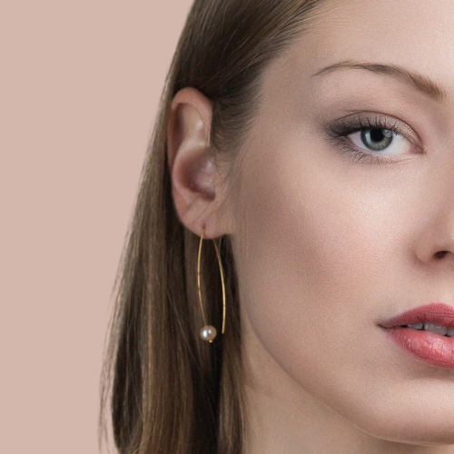 Kolczyki srebrne pozłacane - przekładane z perłą