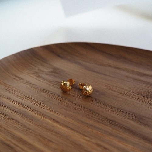 Kolczyki Muszelki | Srebro 925 Pozłacane