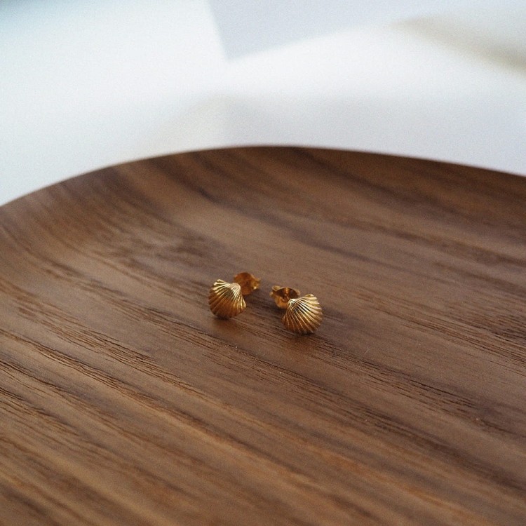 Kolczyki Muszelki | Srebro 925 Pozłacane