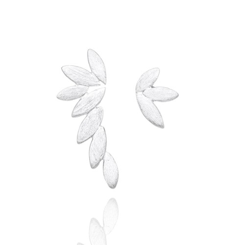 Kolczyki Asymetryczne Gałązki | Srebro Szczotkowane (1).jpg