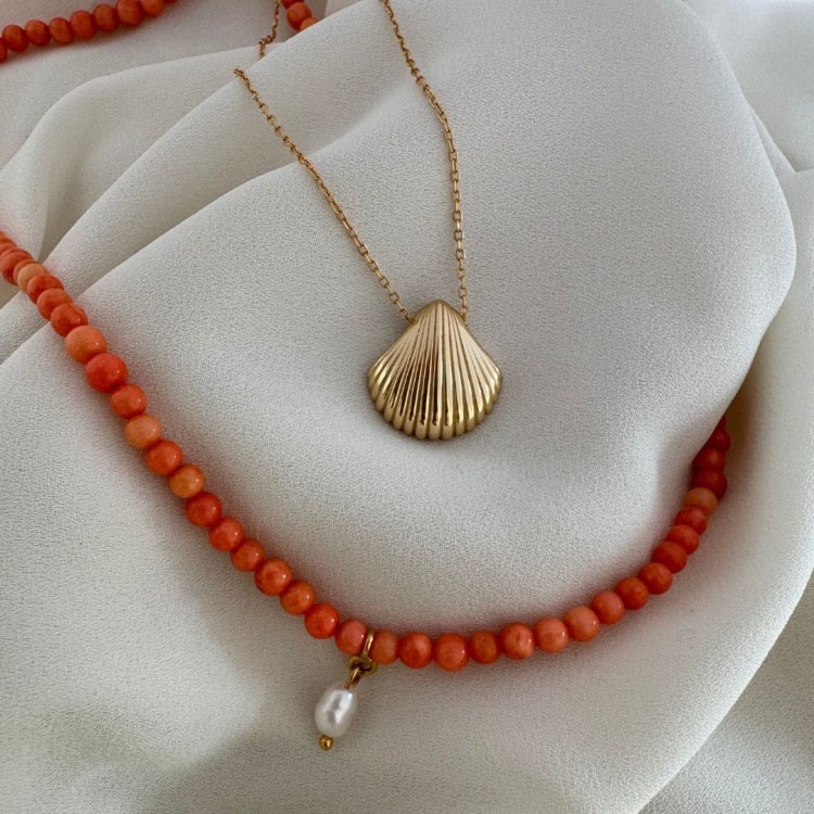 Naszyjnik z Koralami i Perłą Słodkowodną | La Tienne