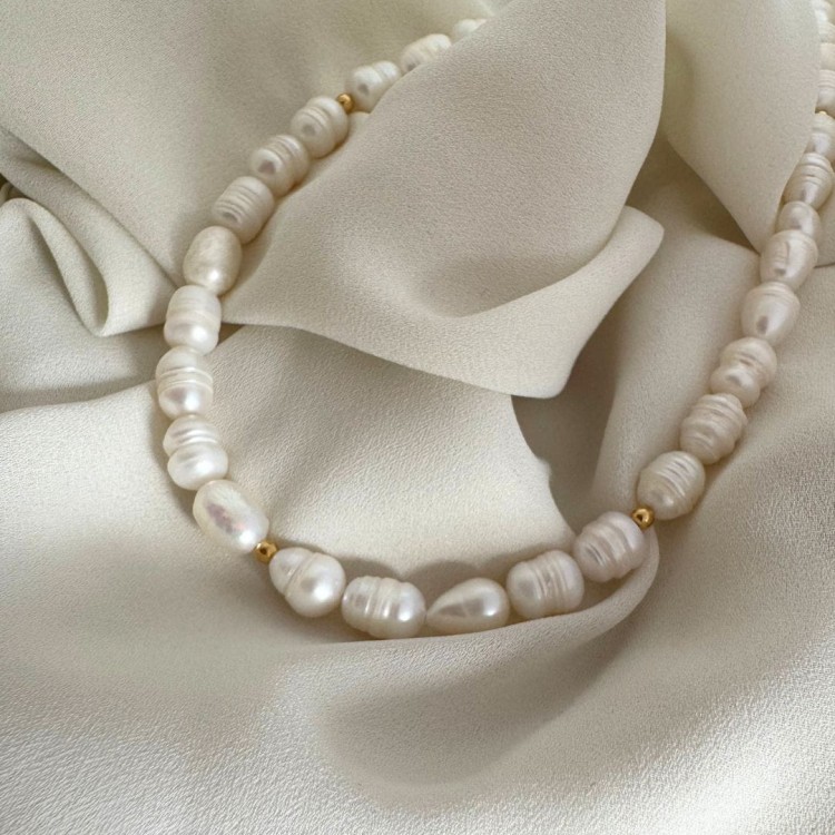 Naszyjnik z Pereł i Złoconego Srebra 925 – Klasyka