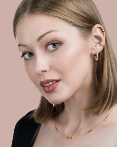 Nausznica nr 17 | Srebro 925 Pozłacane | Błyszczący Akcent | La Tienne