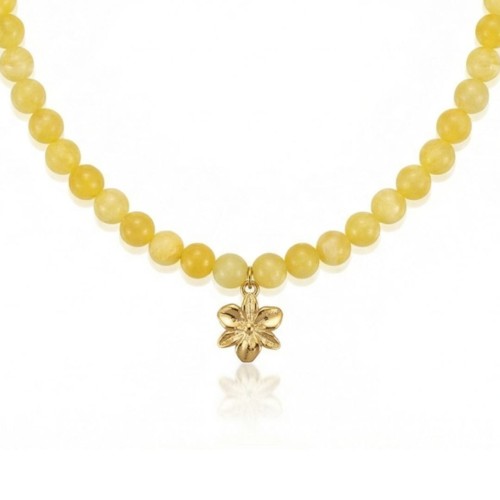 naszyjnik z kamieni z kwiatem