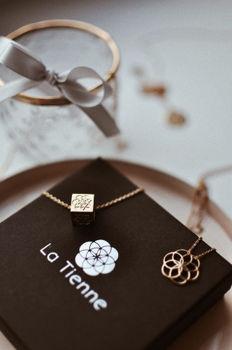 Naszyjnik srebrny pozłacany - Kwiat Życia