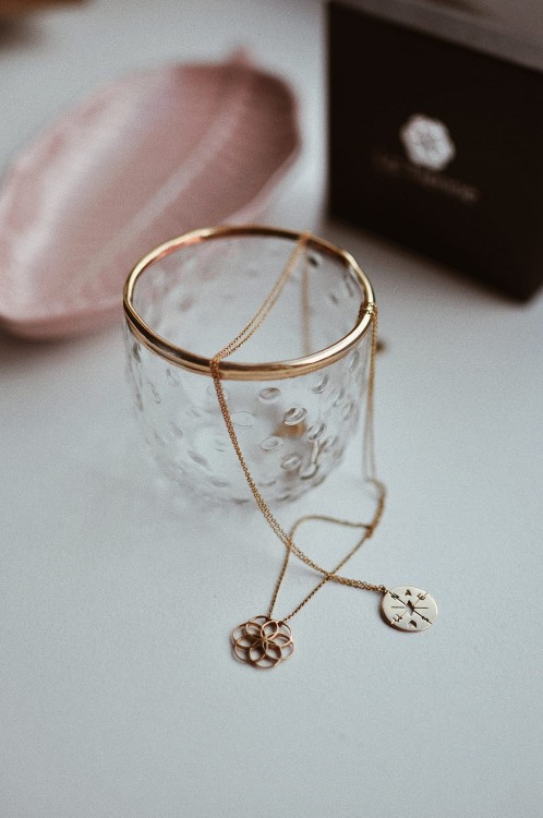 Naszyjnik srebrny pozłacany - Kwiat Życia