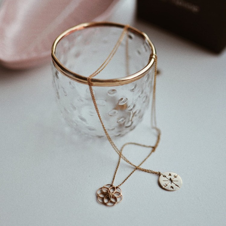 Naszyjnik Kompas różowe złoto